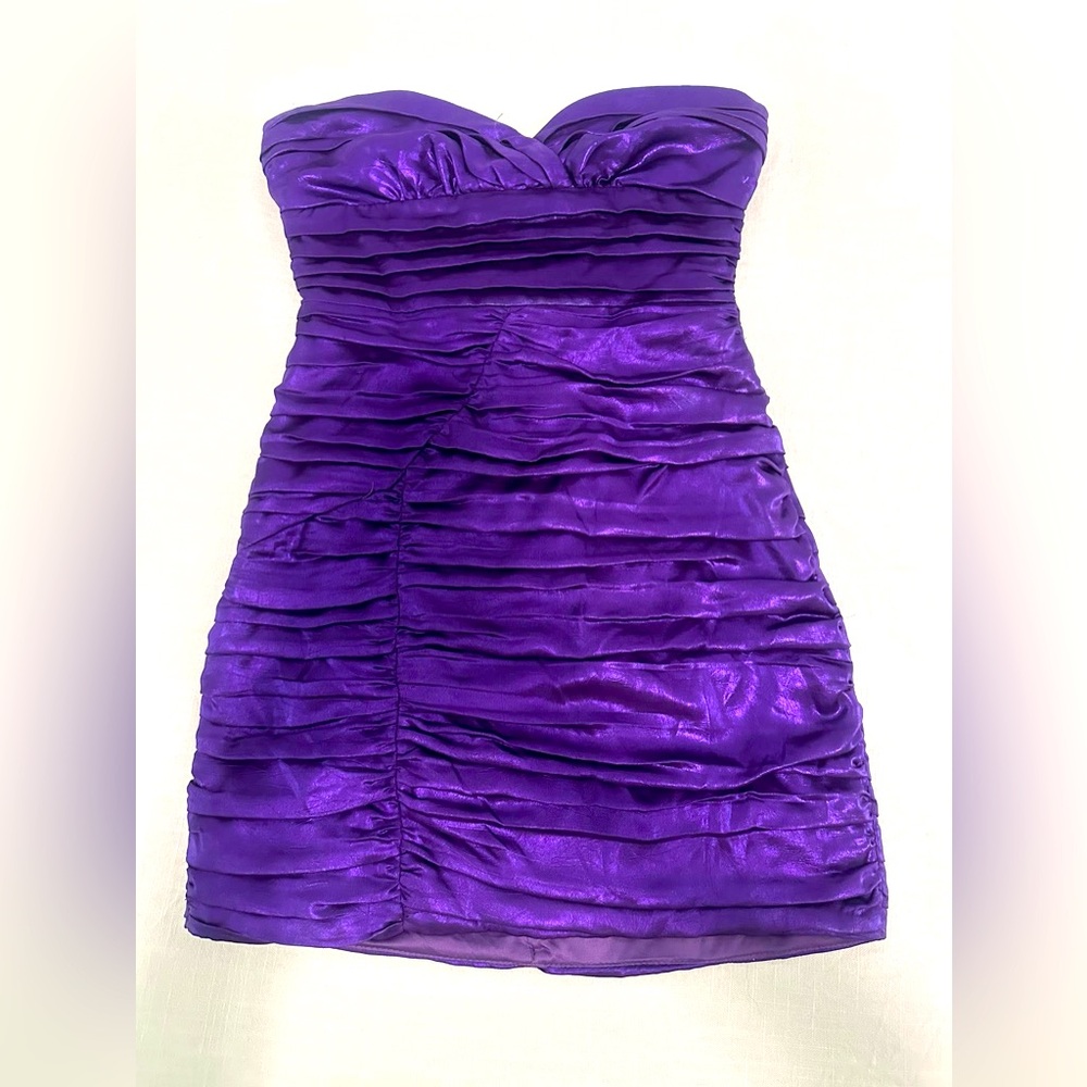 Elegant Purple Strapless Dress Zara
